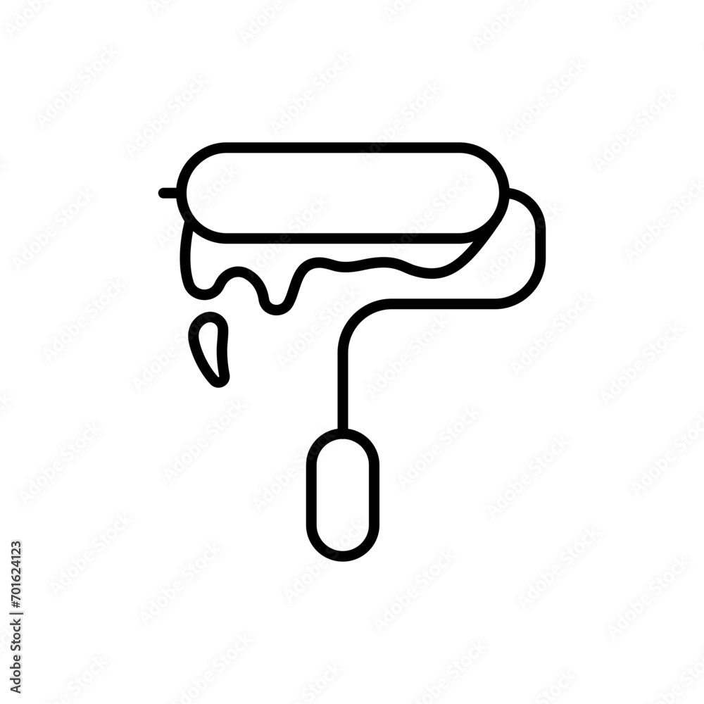 Paint roller outline icons, minimalist vector illustration ,simple transparent graphic element .Isolated on white background Paint roller outline icons, minimalist vector illustration ,simple transparent graphic element .Isolated on white background