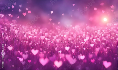 Blurred hearts background, vibrant and romantic