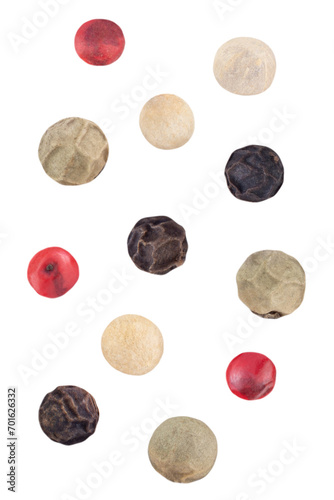 Pepper mix isolated on transparent background.