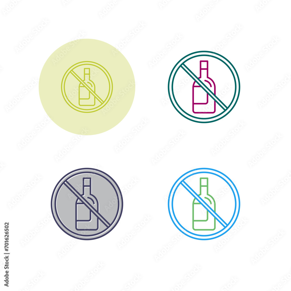 No Alcohol Vector Icon No Alcohol Vector Icon