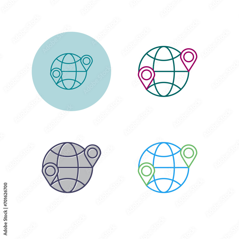 Globe Location Vector Icon Globe Location Vector Icon