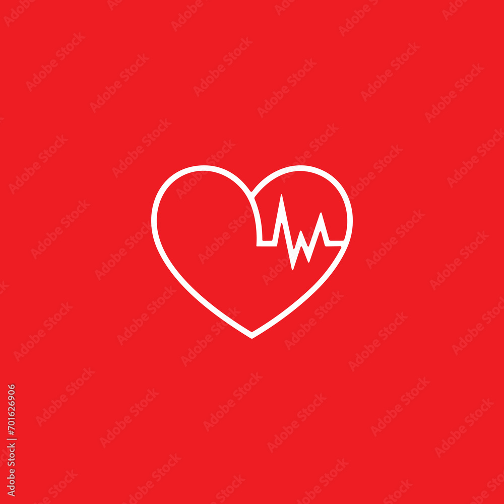 vector graphics of heart icons on a red background