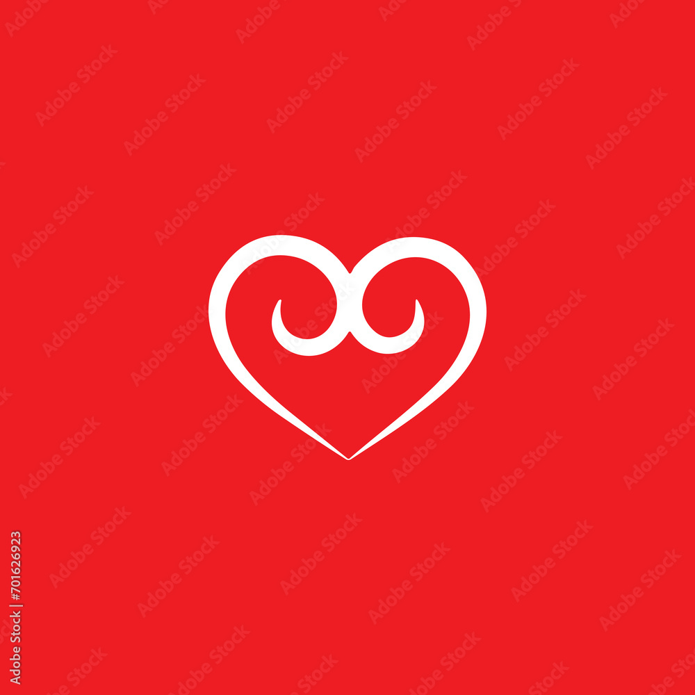 vector graphics of heart icons on a red background