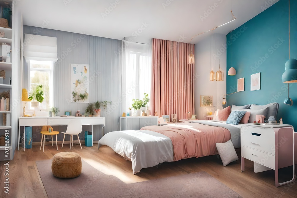 © MUHAMMAD AHMAD - Comfortable sofas in light living room in modern open space flat © MUHAMMAD AHMAD - Comfortable sofas in light living room in modern open space flat