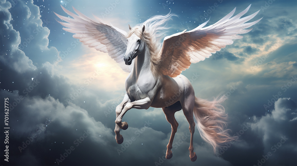 ペガサスのイメージ - image of Pegasus - No7-11 Generative AI - obrazy, fototapety, plakaty 