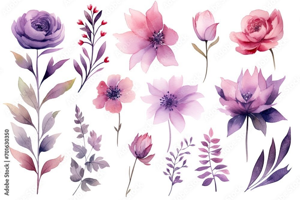 Colorful Watercolor Flowers