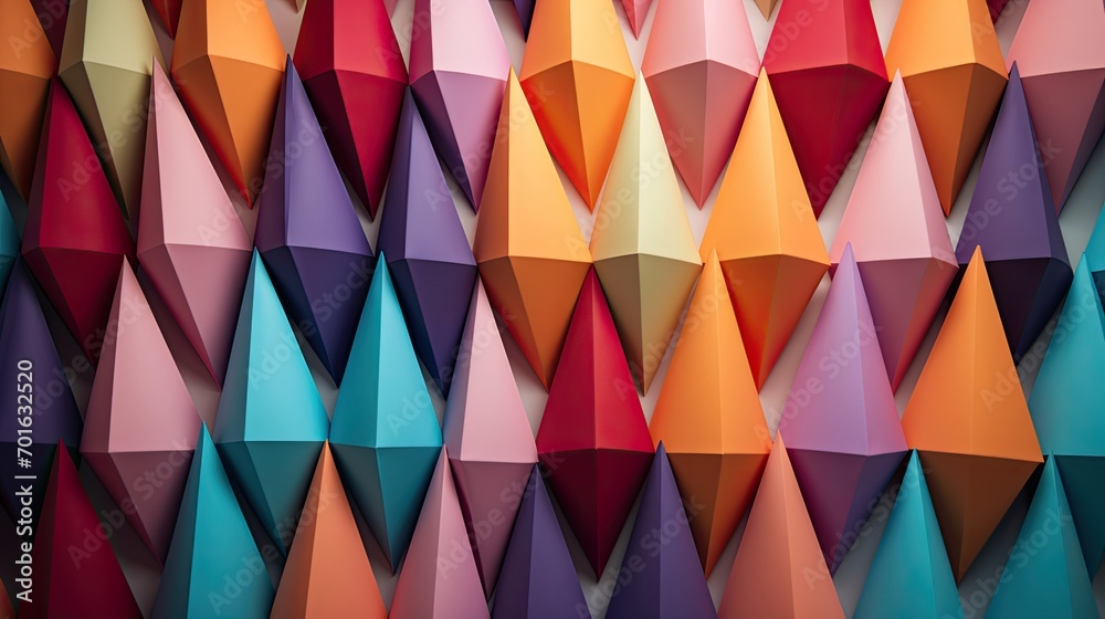 Bright and Colorful Triangle Paper Art