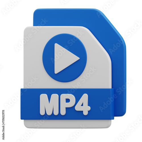 Video Format MP4 3D Icon
