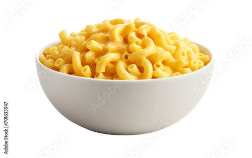 Macaroni and Cheese in a Bowl On Transparent Background.