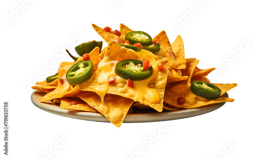 Gourmet Nachos with a Kick On Transparent Background.