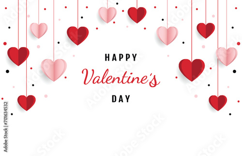 Happy valentine day. with creative love composition of the hearts. Vector illustration