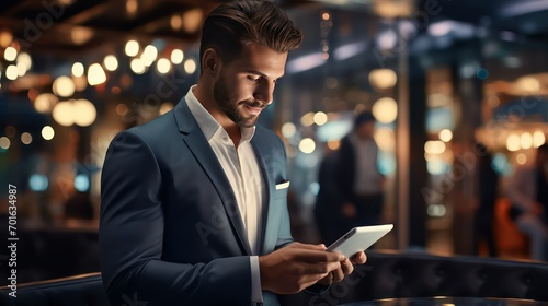 businessman using mobile in Cafe
