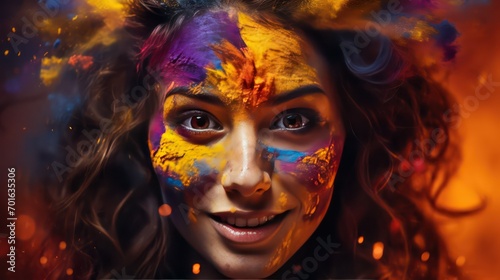  girl with a colorful face