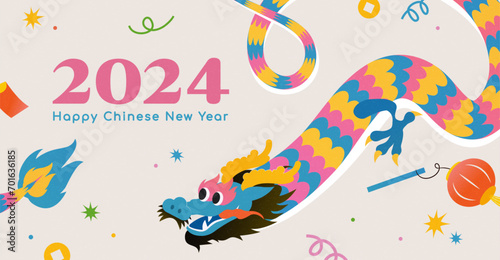 Playful CNY dragon greeting card