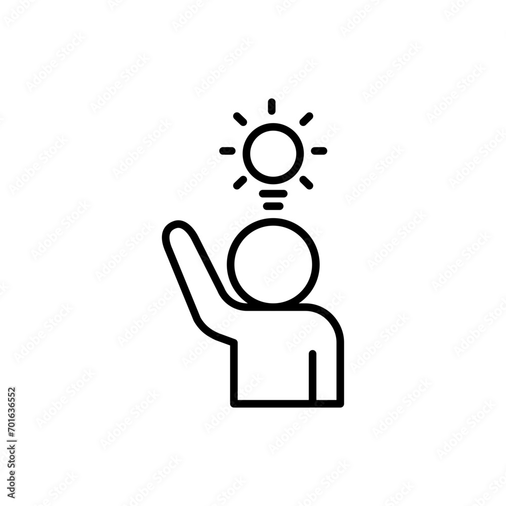 Fototapeta premium Creative thinking outline icons, minimalist vector illustration ,simple transparent graphic element .Isolated on white background