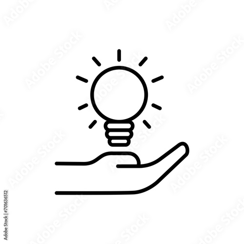 Creative bulb outline icons, minimalist vector illustration ,simple transparent graphic element .Isolated on white background