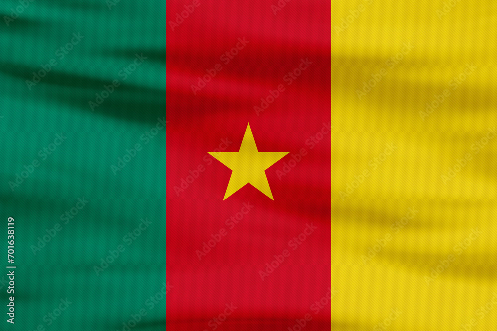 Cameroon Flag - Country Green, Red, Yellow Stripes and Star Cameroon Flag - Country Green, Red, Yellow Stripes and Star