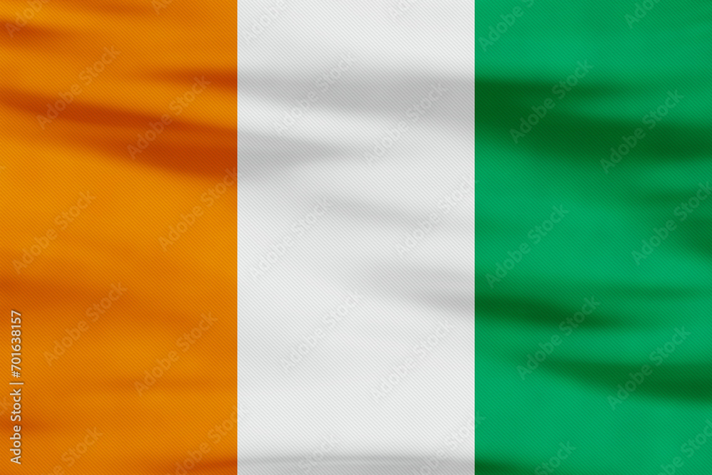Ivory Coast Flag - Country Orange, White, Green Stripes Ivory Coast Flag - Country Orange, White, Green Stripes
