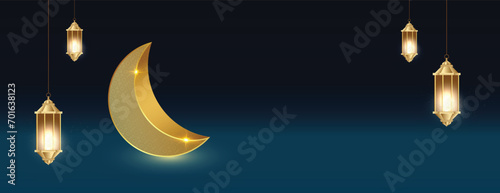 Ramadan Kareem wishing, or greeting banner Ramzan Islamic background design with blue color social media ramazan sale, advertisement, banner, poster vector illustration	