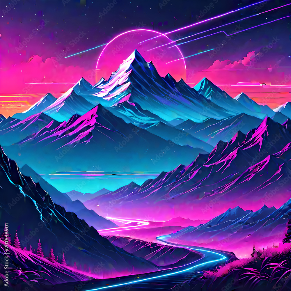abstract background with mountains