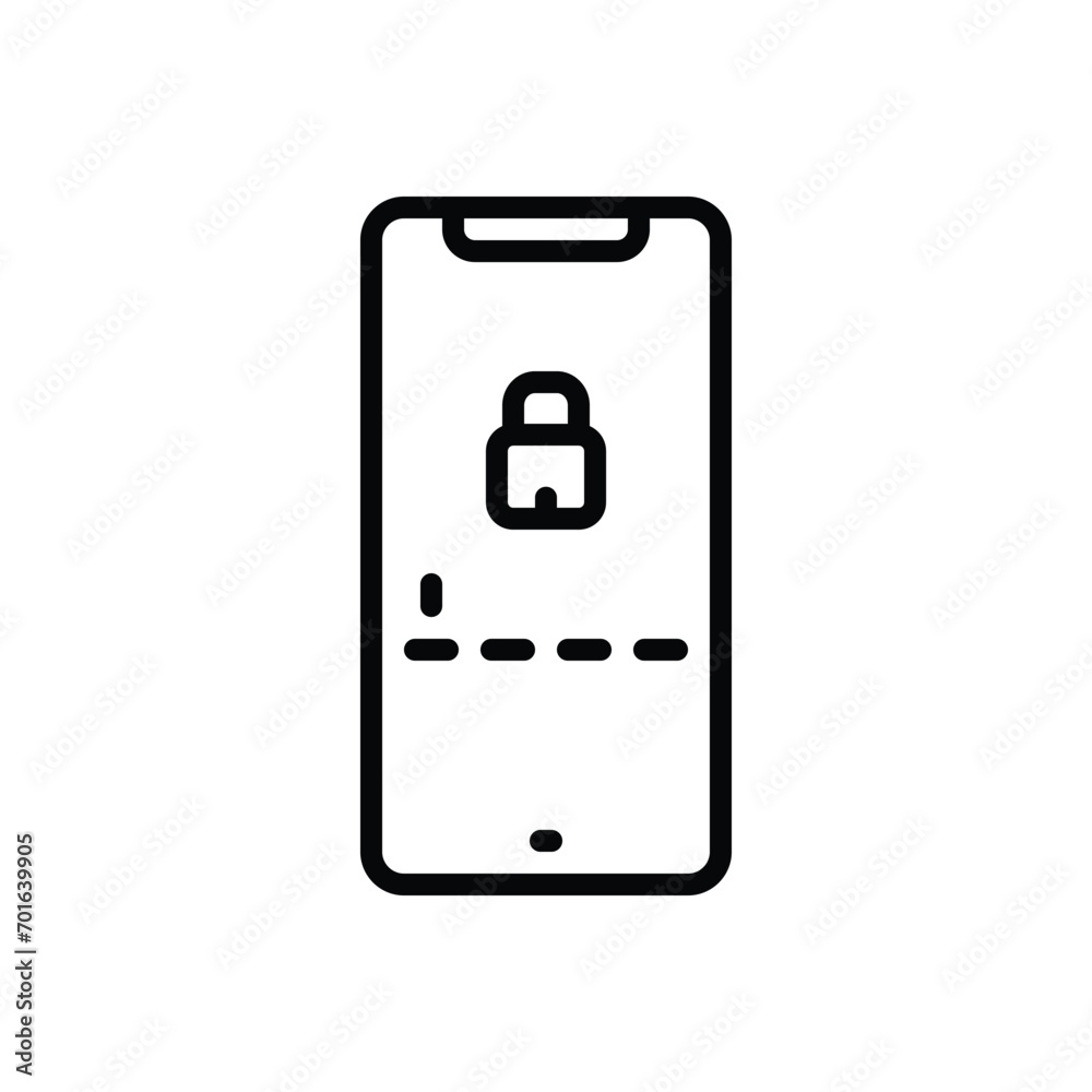 Black line icon for pin code Black line icon for pin code