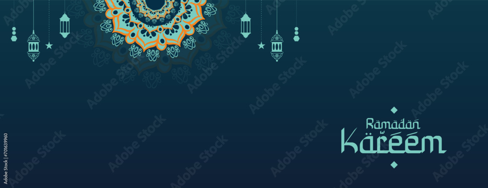 Ramadan Kareem wishing, or greeting banner Ramzan Islamic mandala background design with blue color social media ramazan sale, advertisement, banner, poster vector illustration Ramadan Kareem wishing, or greeting banner Ramzan Islamic mandala background design with blue color social media ramazan sale, advertisement, banner, poster vector illustration