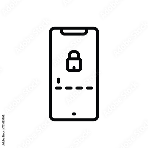 Black line icon for pin code