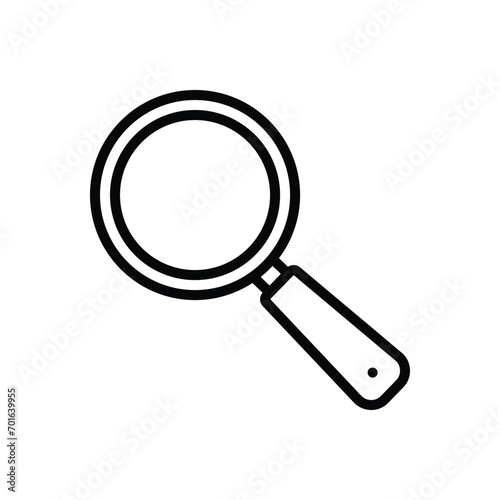 Black line icon for magnifier 