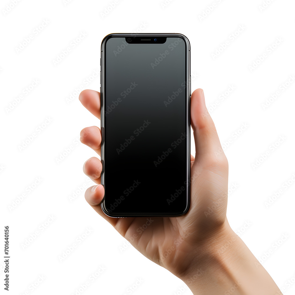man hand_hold_mobile._on_isolate_white back ground man hand_hold_mobile._on_isolate_white back ground