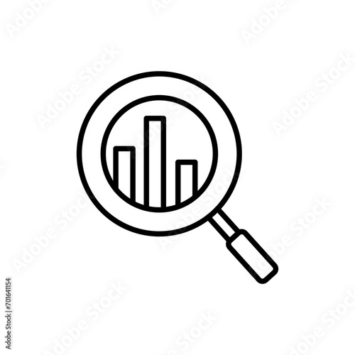 Chart analytics outline icons, minimalist vector illustration ,simple transparent graphic element .Isolated on white background
