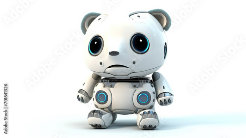 A cute robot   A robot 3d render cartoon illustration creative  beautiful a white background. generative AI.