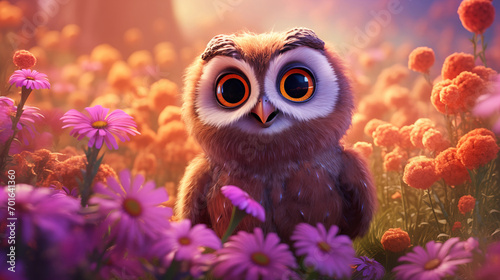 Cartoon cute owl illustration picture 