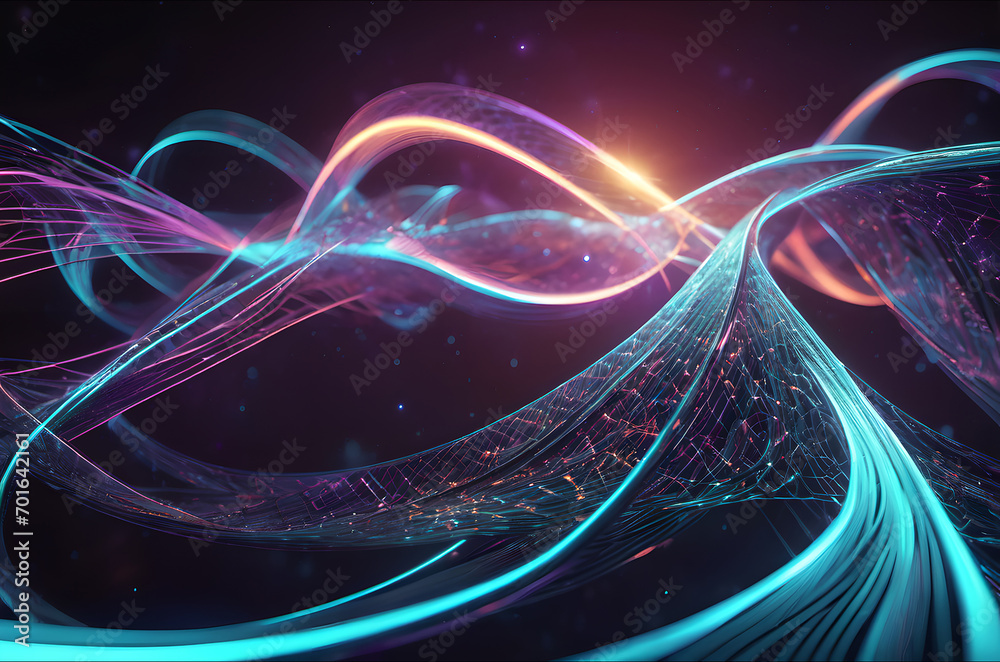 3d rendering neural patterns abstract background