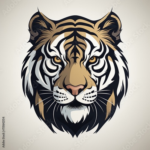 logo symbol with tiger face on a white background