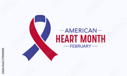 Free Download American heart month is observed every year in february. February is american heart month. Vector template for banner, greeting card, poster with background. Vector illustration. - GFXLoad