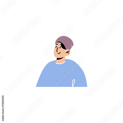 vector person pose in blue clothes person