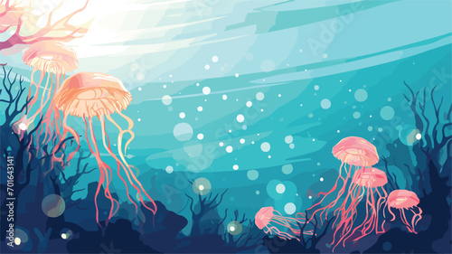  Aquatic Symphony, capturing the beauty of marine life. Illustrate an array of sea creature