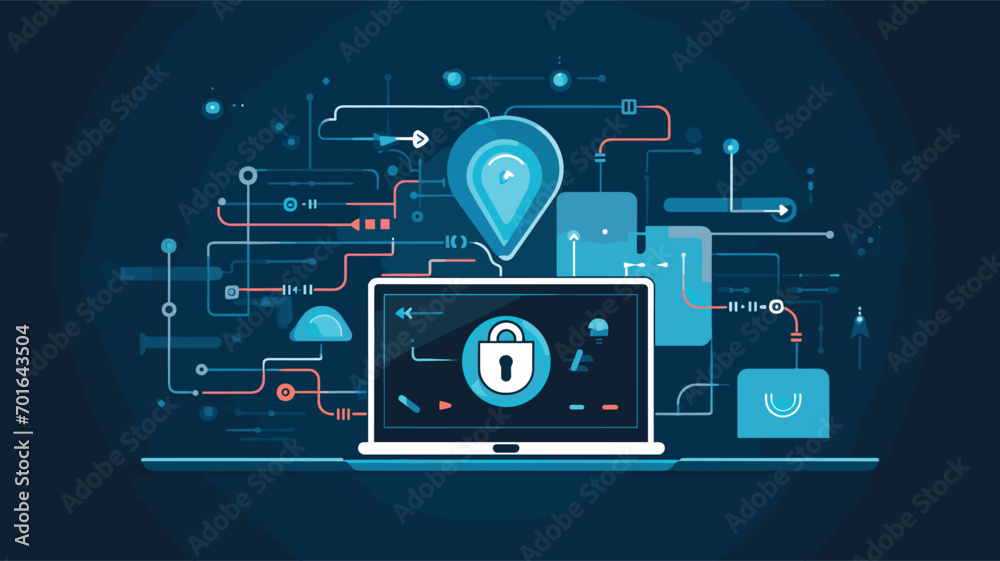 Fototapeta premium cybersecurity in contemporary life through a vector art encrypted communication