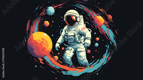 unique challenges of zero gravity in a vector depiction of astronauts navigating space stations.