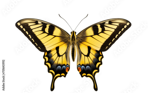 Swallowtail Butterfly Gleams on Transparent Background