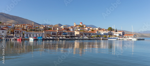 Panorama of the picturesque town of Galaxidi, Phocis, Greece photo