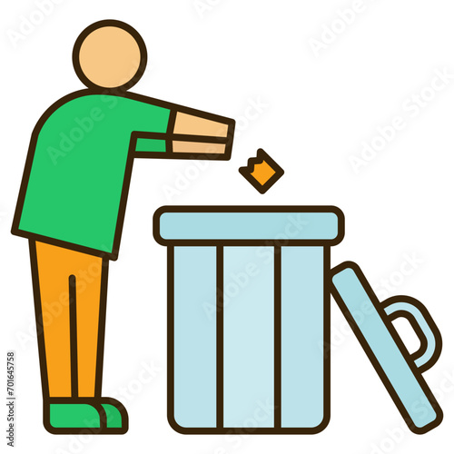 throw garbage illustration