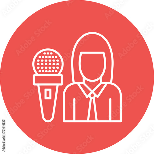 Presenter Female Line Icon