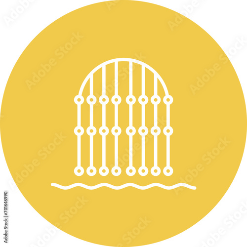 Cast Net Line Icon