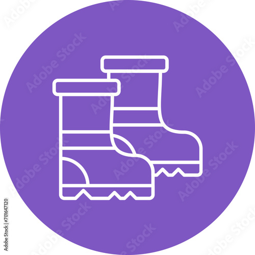 Rubber Boots Line Icon