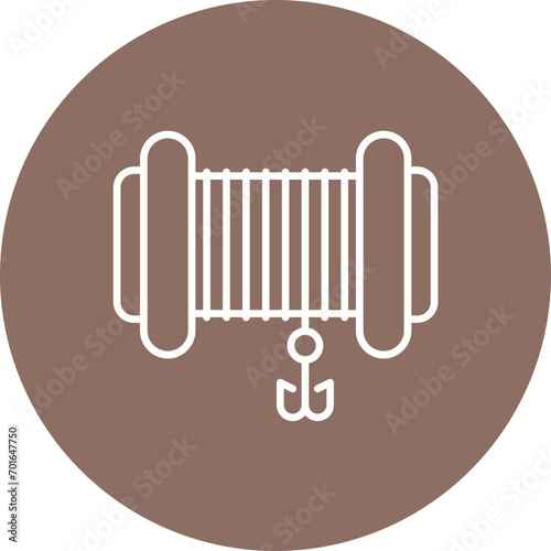 Fishing Line and Hook Line Icon