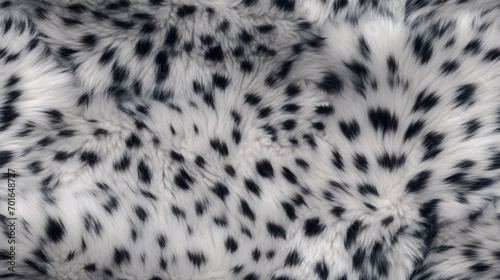 Snow leopard fur seamless pattern. Repeated background of fluffy texture.