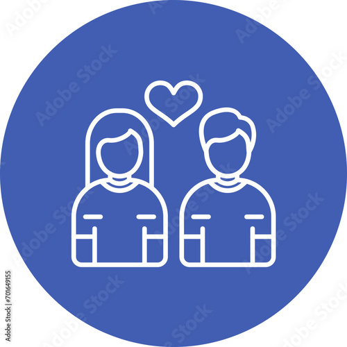 Happy Couple Line Icon