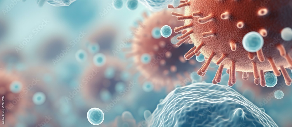 Φωτογραφία Virus close-up, influenza concept illustration with high incidence of H1N1 in wi