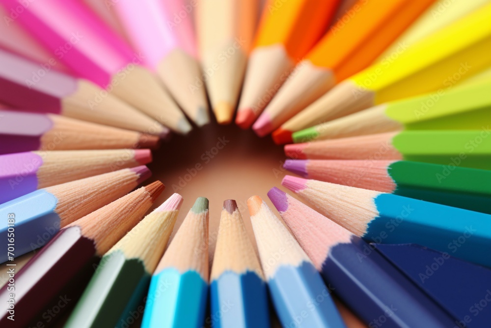 Pencils arranged neatly, learning education concept scene illustration Pencils arranged neatly, learning education concept scene illustration